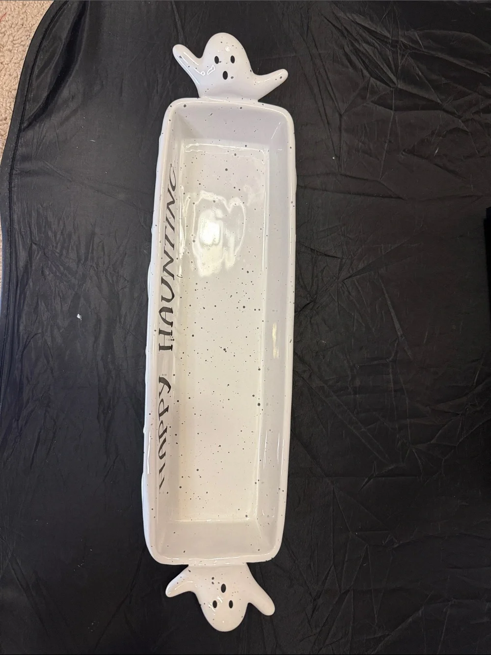 Mud Pie White Ghost Ceramic Vanity Tray - Happy Haunting